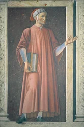 Dante Alighieri (1265-1321) de la série de la Villa Carducci des hommes et femmes célèbres, c.1450